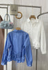 Summer Casual Collar Down Back Tie Ruffle Shirts